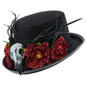 Halloween Hoed Voodoo Bloemen En Skelet van Widmann koop je bij Partywinkel