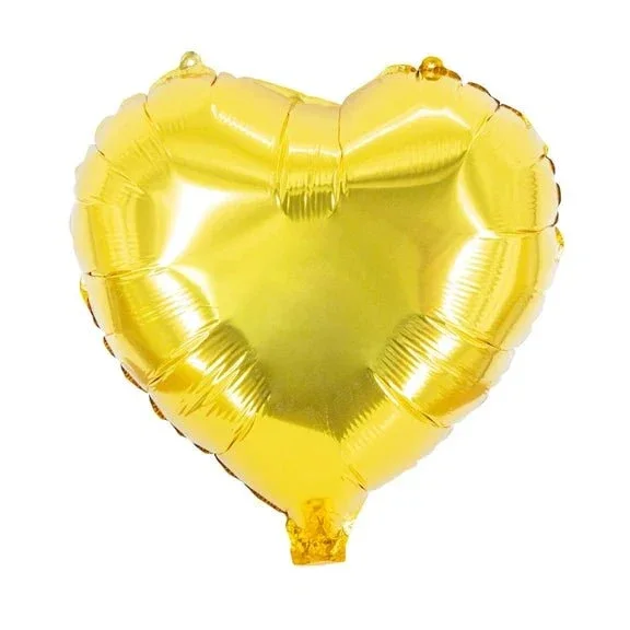 Hart Helium Ballon Goud Glanzend Leeg 45cm van VDV Benefit koop je bij Partywinkel