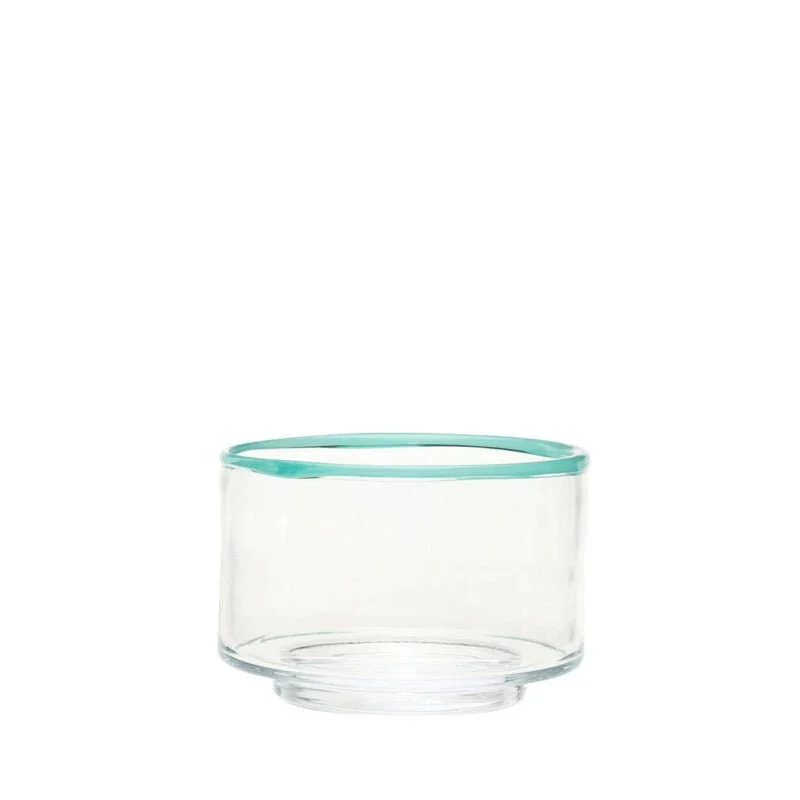 Hübsch Schale CLEA MEDIUM Glas klar türkis | Ø20x14cm - Sir Henrys