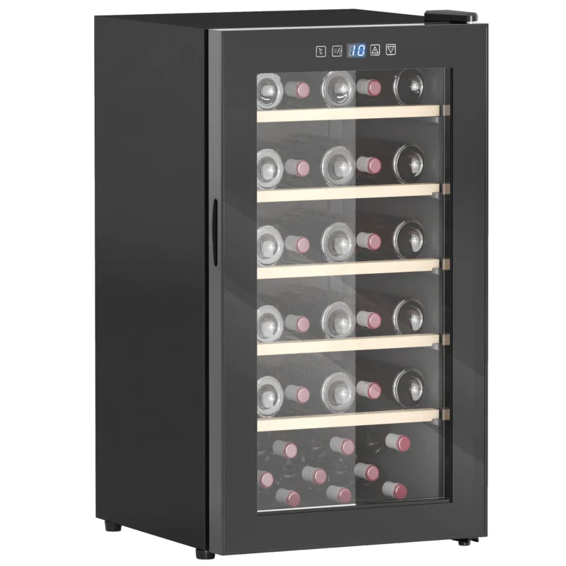 easycomfort easycomfort cantinetta vino frigo per 41 bottiglie capacita 91l controllo temperatura e ripiani in legno nero