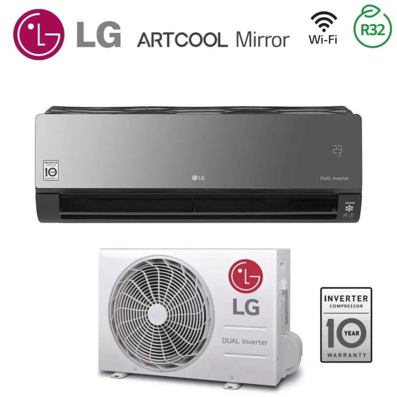 super offerta climatizzatore condizionatore lg inverter serie artcool mirror 9000 btu ac09bq r 32 wi fi integrato classe a__ a_