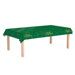 Kerst Tafelkleed Groen Goud Merry Christmas 2,74m van Paper Dreams koop je bij Partywinkel
