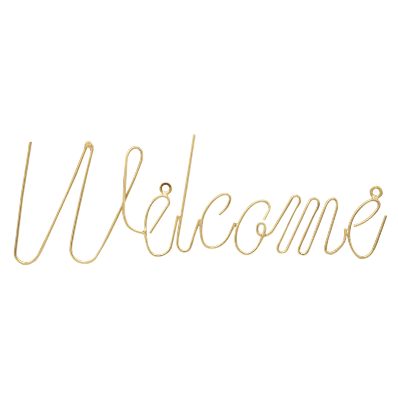 LaLe Living Wanddekoration LaLe Living Deko Schriftzug Welcome in Gold, 27.5 x 11.5 cm