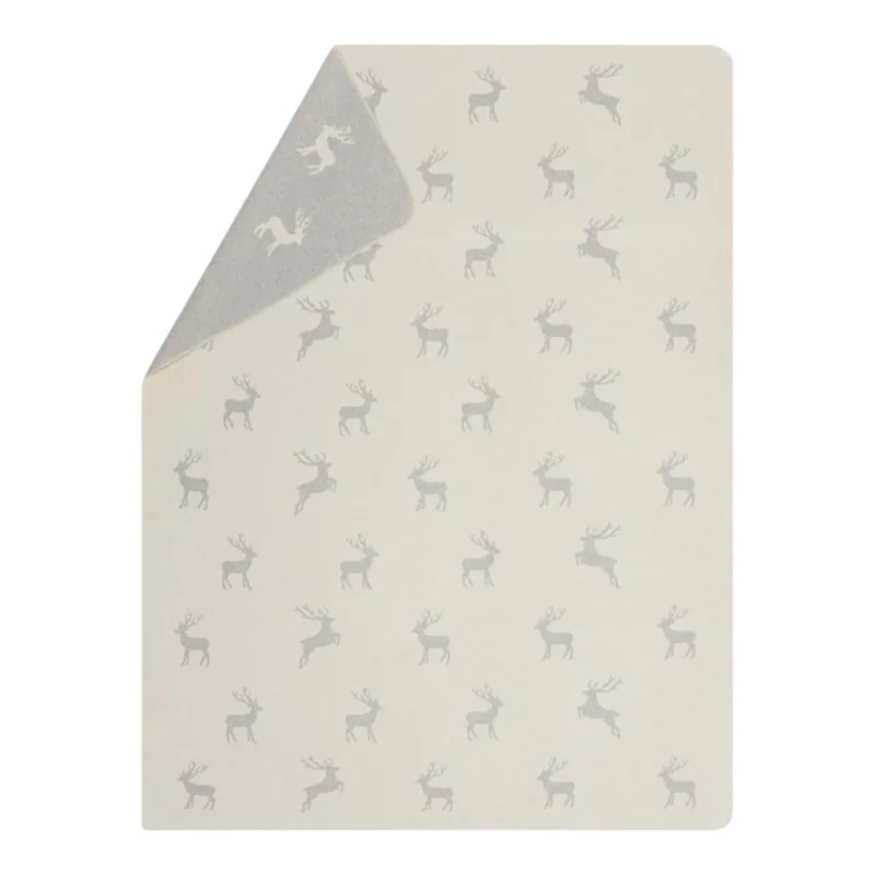 David Fussenegger SILVRETTA Hirsche allover Flanelldecke – Wolle