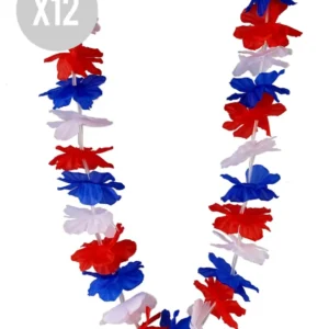 12er-Pack dreifarbige Frankreich-Fan-Blumenketten