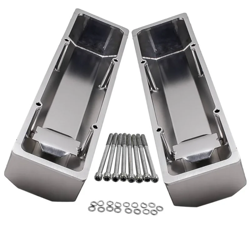 New Aluminium Ventilabdeckung für Chevy Small Block SBC 1958-1986 inkl. Schrauben