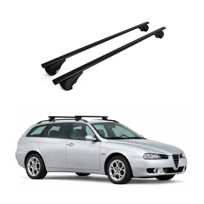 Dachträger Grundträger für Alfa Romeo 156 Crosswagon 2004-2007 Stahl Schwarz 2x