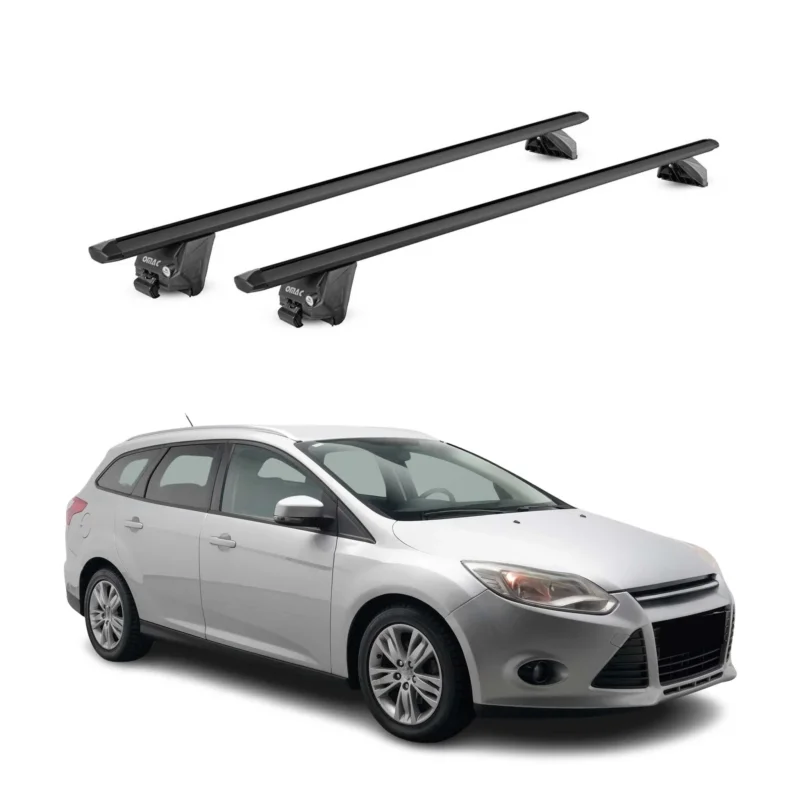 Dachträger Grundtäger für Ford Focus III IV Kombi 2011-2025 100kg Alu Schwarz 2x