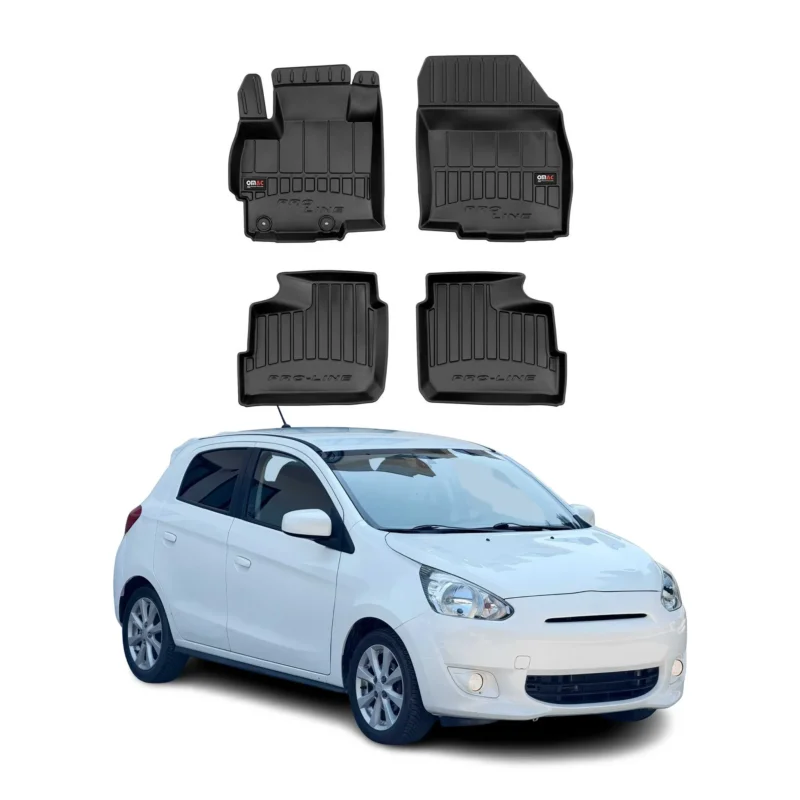OMAC Gummi Fußmatten für Mitsubishi Space Star 2012-2026 Premium TPE Schwarz 4x