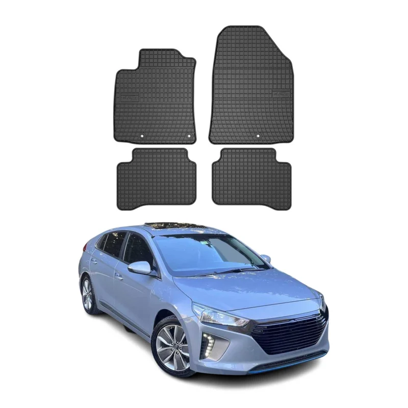 OMAC Gummi Fußmatten für Hyundai Ioniq 2016-2022 Automatten Gummi Schwarz 4tlg