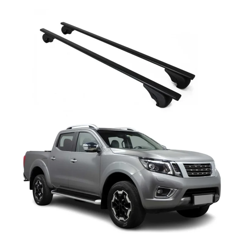 Dachträger Grundträger für Nissan Navara 2004-2023 75kg Stahl Schwarz 2 tlg