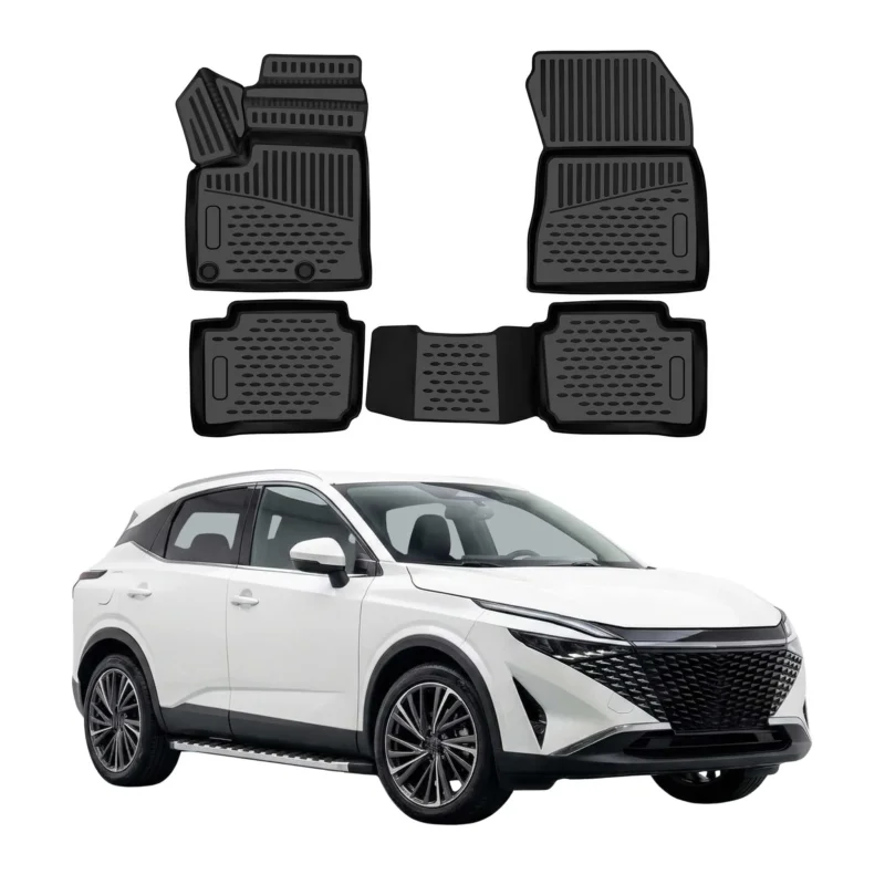 OMAC Gummimatten Fußmatten für Nissan Qashqai J12 e-Power 2022-2026 TPE Schwarz