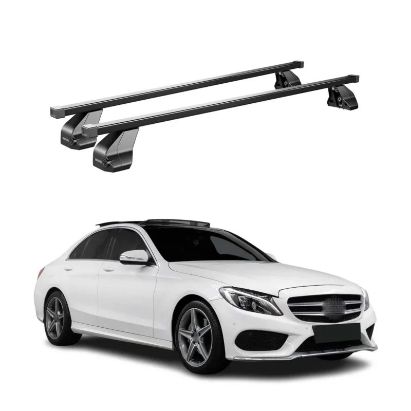 Menabo Dachträger für Mercedes C Klasse W205 Limo 2014-2021 75kg Stahl Schwarz