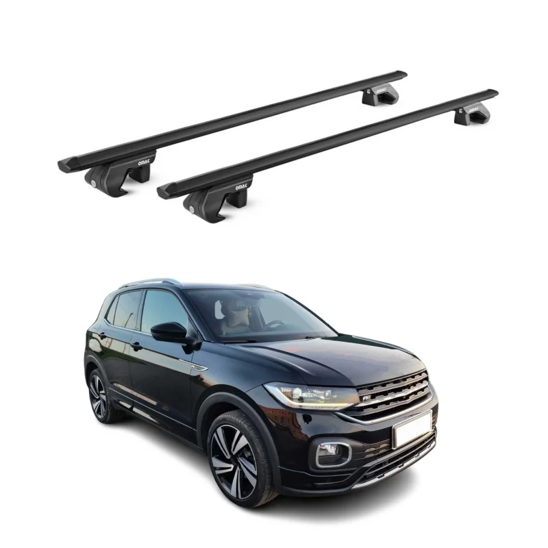 Dachträger Grundtäger für VW T-Cross 2019-2026 90kg Aluminium Schwarz 2 tlg ABE