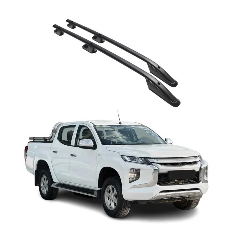 Aluminium Dachreling Querträger für Mitsubishi L200 2019-2026 Schwarz 2x