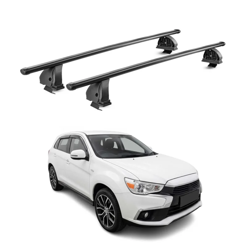 Stahl Dachträger für Mitsubishi ASX I 2010-2022 TÜV 75 kg 2tlg Schwarz