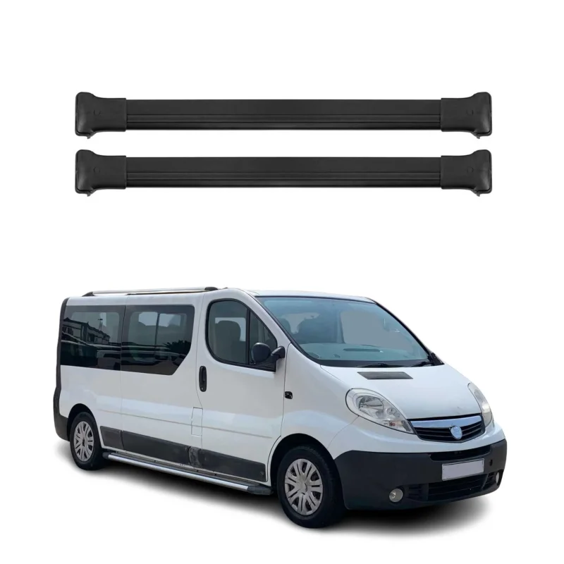 Dachträger Grundtäger für Opel Vivaro A 2001-2014 75kg Aluminium Schwarz 2 tlg