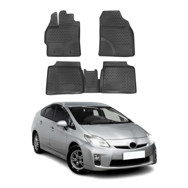 OMAC Gummimatten Fußmatten für Toyota Prius XW30 2009-2015 Automatten Schwarz 4x