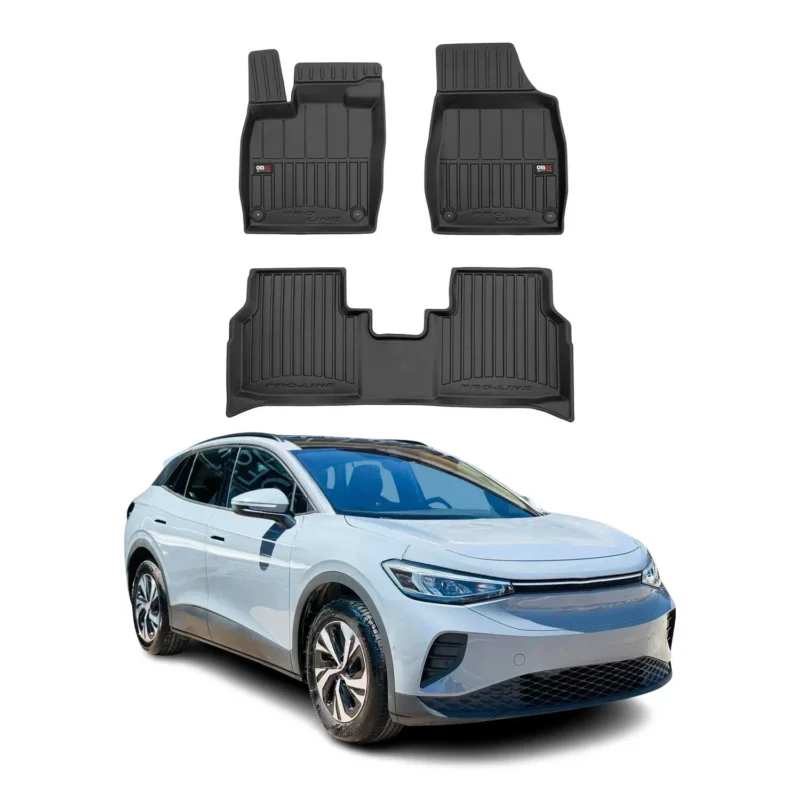 OMAC Gummi Fußmatten für VW ID.4 2021-2026 Premium TPE 3D Automatten Schwarz 4x
