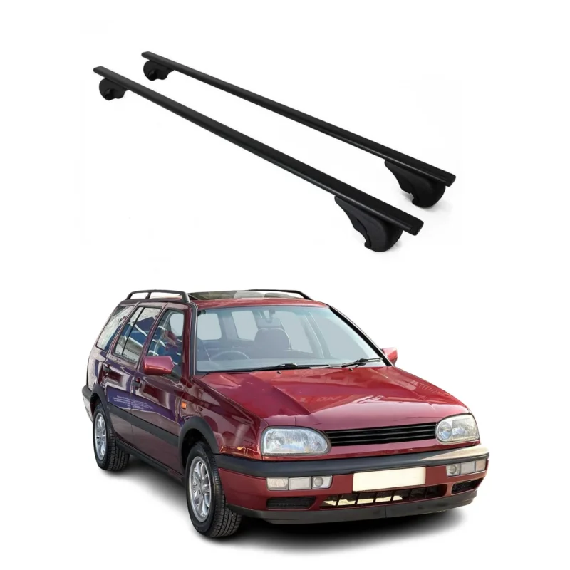 Dachträger Grundträger für VW Golf Variant 1991-1998 75kg Stahl Schwarz 2 tlg