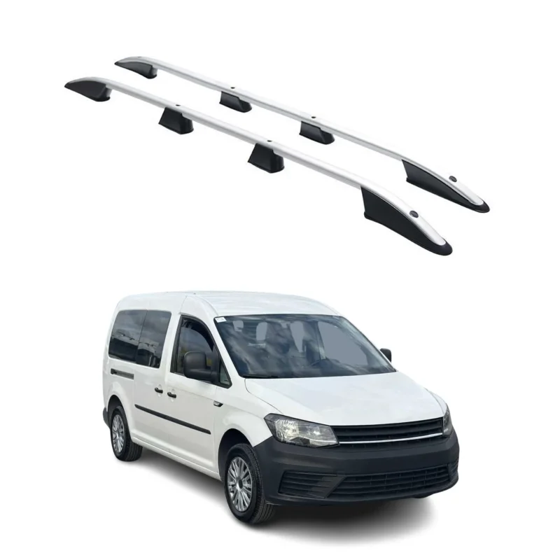 Dachreling Dachgepäckträger für VW Caddy 2015-2020 L2 Langer Alu Silber 2x