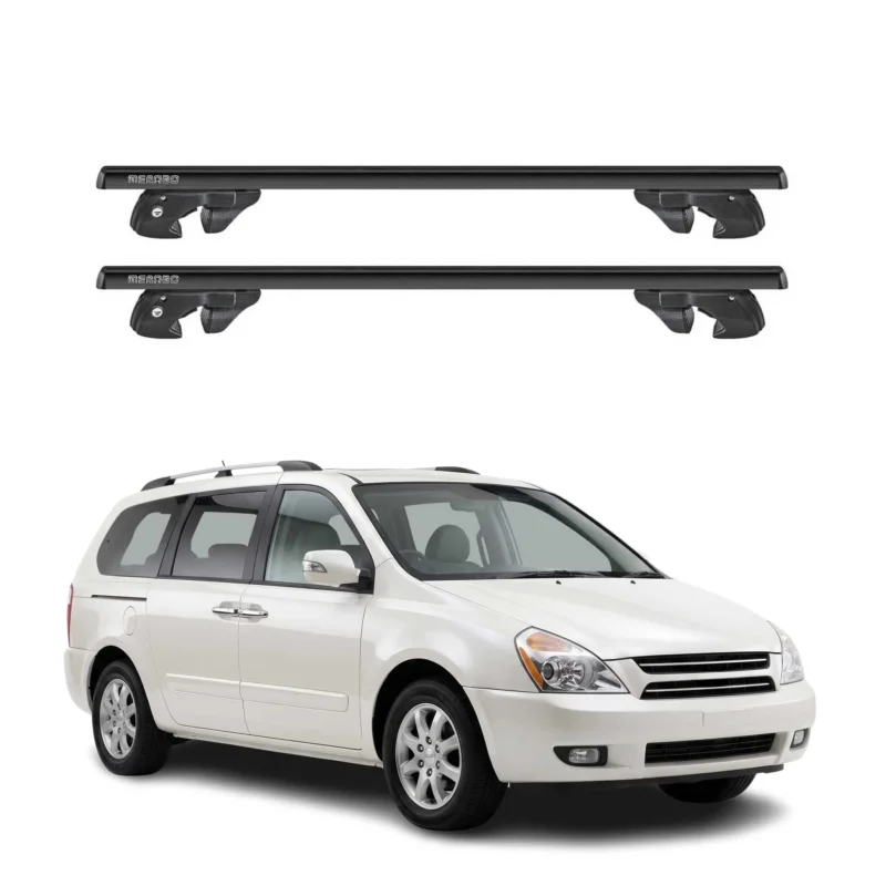 Dachträger für Kia Grand Carnival II 2006-2010 Pre-FL Alu 90kg TÜV Schwarz 2tlg