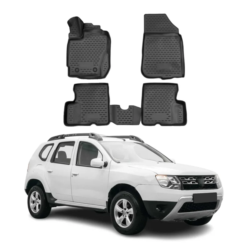 OMAC Gummimatten Fußmatten für Dacia Duster 2014-2018 TPE Automatten Schwarz 4x