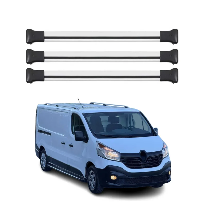 Dachträger Grundtäger für Renault Trafic 2014-2026 75kg Aluminium Silber 3 tlg