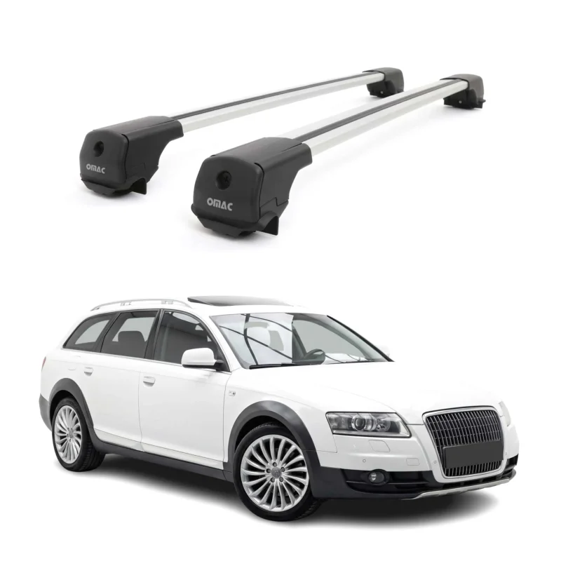 Dachträger Grundträger für Audi A6 C6 Allroad 2006-2011 Aluminium 75kg Grau 2tlg