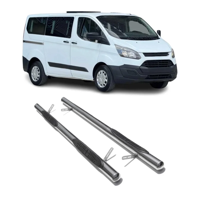Edelstahl Trittbretter Schwellerrohre für Ford Transit Custom 2012-2024 Kurzer