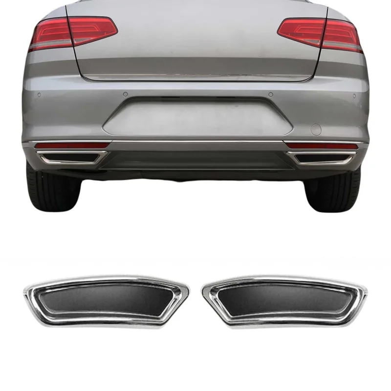 Stoßstangen Diffusor Auspuffrahmen für VW Passat B8 alle 2014-19 Edelstahl Chrom