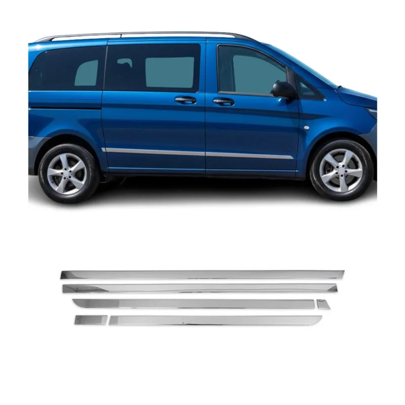 Seitentürleiste Türschutzleiste für Mercedes Vito W447 L1/L2 Edelstahl 1x