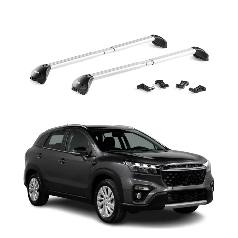 Dachträger Grundtäger für Suzuki S-Cross 2022-2026 100kg Alu Silber 2 tlg ABE
