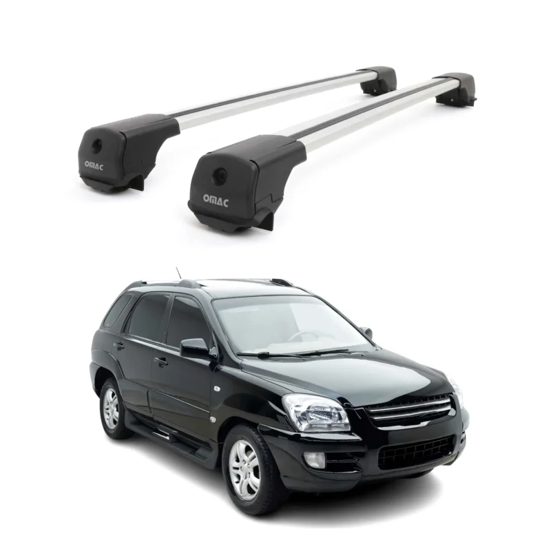 Dachträger Grundträger für Kia Sportage mk2 JE 2005-2010 Aluminium 75kg Grau 2x
