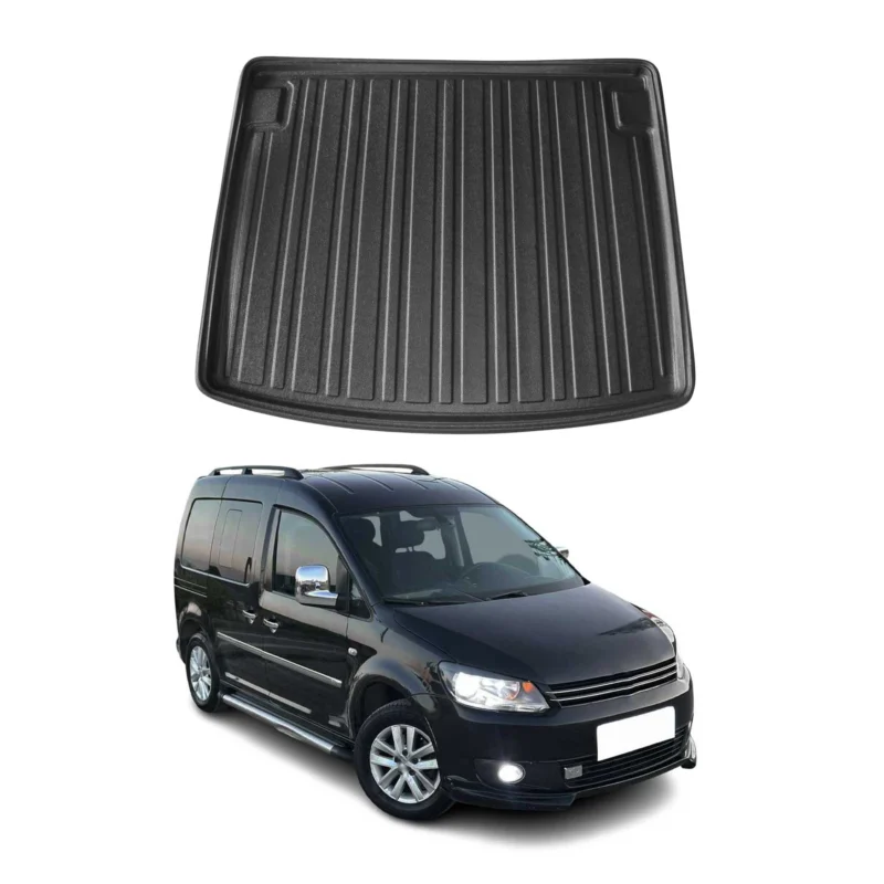 Kofferraumwanne Laderaumwanne für VW Caddy 2010-2015 Gummi TPE Schwarz