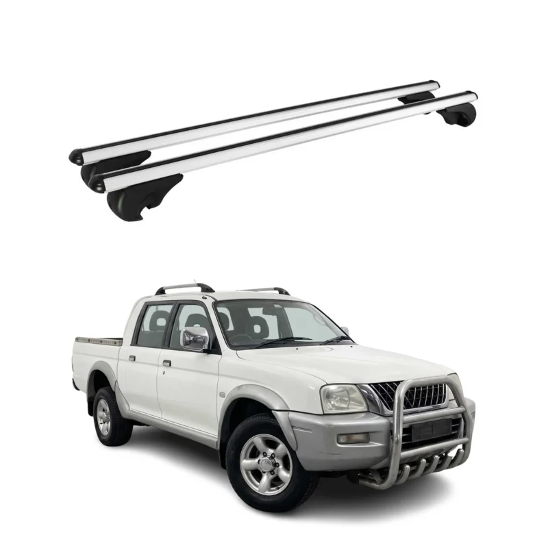 Dachträger Grundträger für Mitsubishi L200 III 1996-2005 TÜV Aluminium Silber 2x