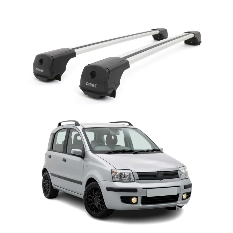 Dachträger Grundträger für Fiat Panda II 2003-2012 Aluminium 75kg Grau 2tlg