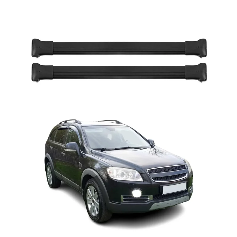 Dachträger Grundtäger für Chevrolet Captiva 2006-2016 75kg Alu Schwarz 2tlg