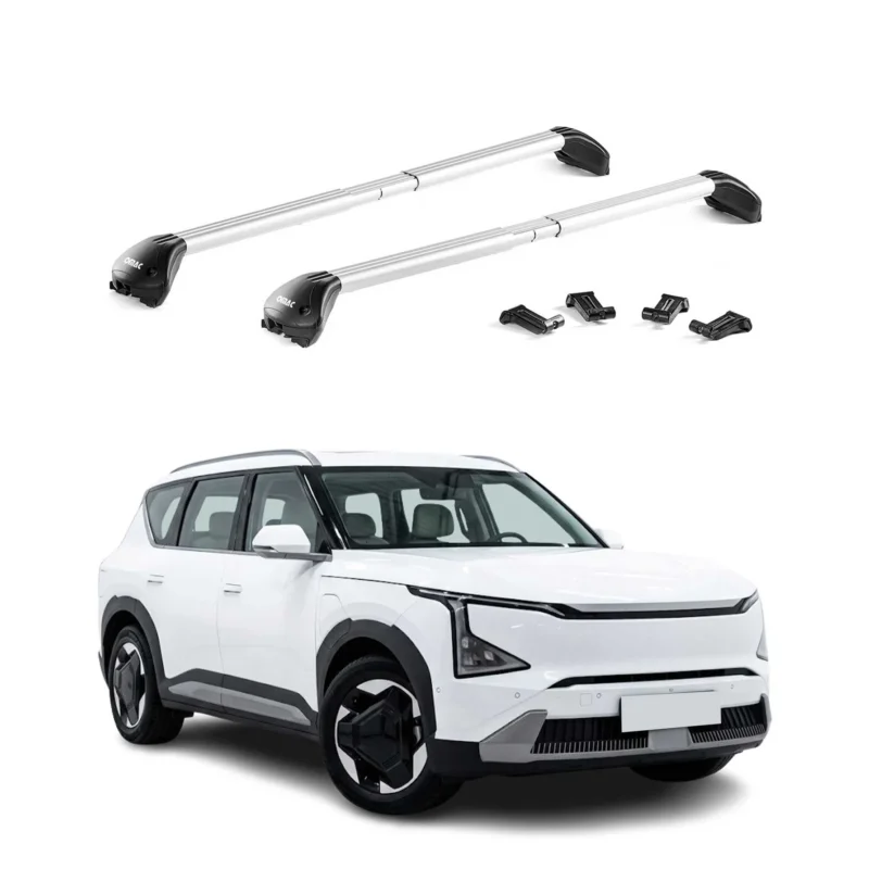 Dachträger Grundtäger für Kia EV5 2024-2026 100kg Aluminium Silber 2 tlg ABE