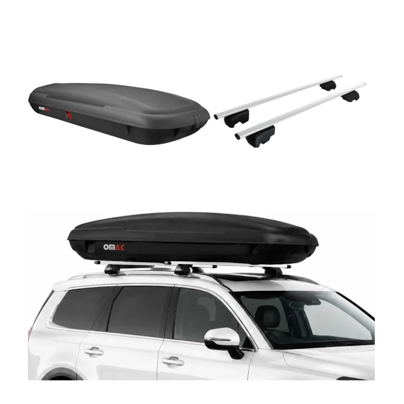 Carbonlook Dachbox 480L + Dachträger VW Passat B8 Variant 2014-19 Pre-FL Silber