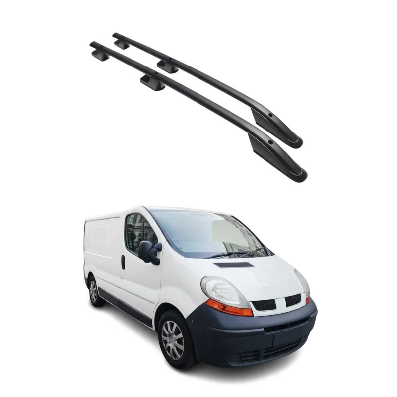 Alu Dachreling für Renault Trafic / Opel Vivaro A 2001-2014 L1 Kurzer Schwarz