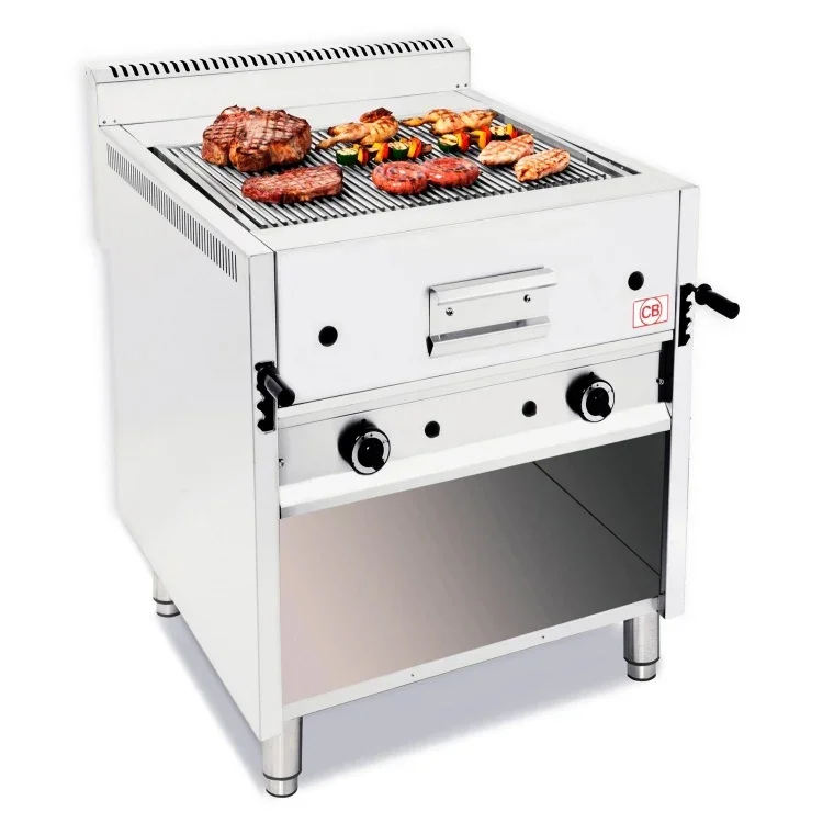 CB-Italy Lavastein-Gasgrill I-80/900 MOB mit Unterschrank (Fleischgrillrost)