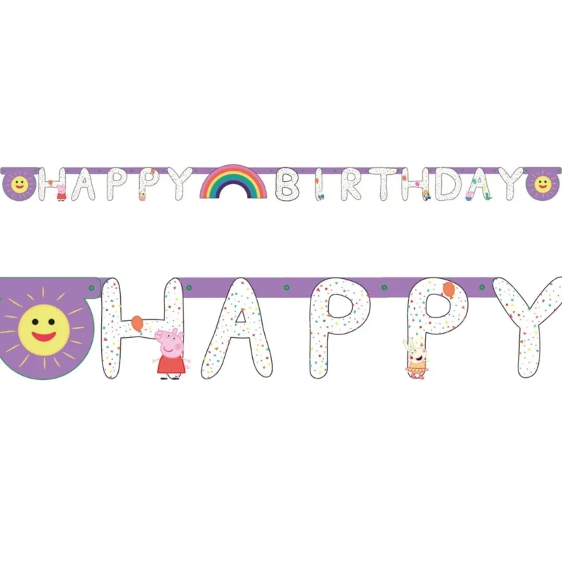 Peppa Pig Letterslinger Happy Birthday 1,7m van Riethmueller koop je bij Partywinkel
