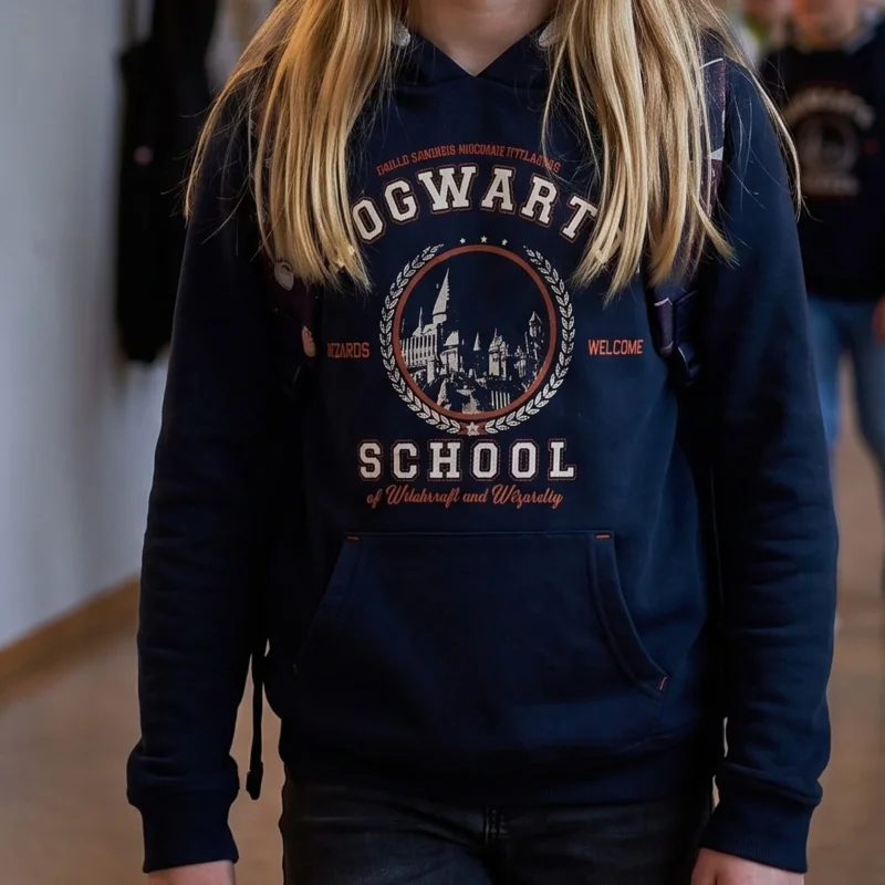 Produktbild Harry Potter - Hogwarts School Kinder Hoodie blau