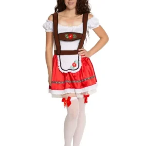 Rood Dirndl Jurk Oktoberfest Fay van Partychimp koop je bij Partywinkel
