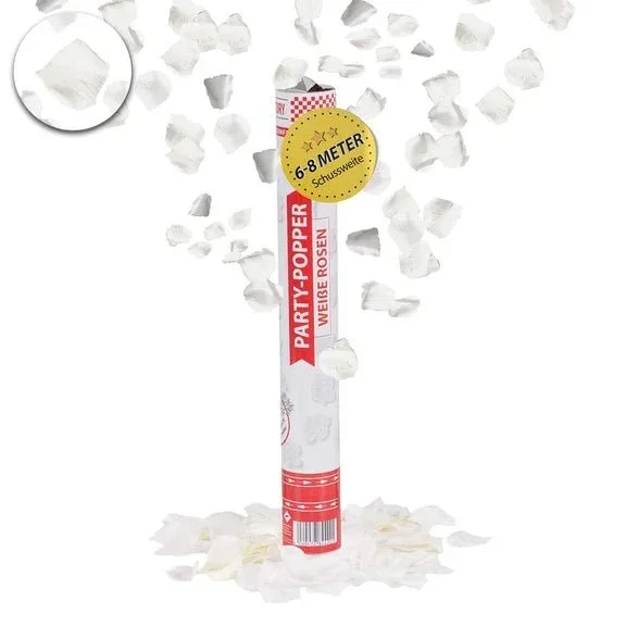 Rozen Confetti Kanon Wit 40cm van VDV Benefit koop je bij Partywinkel