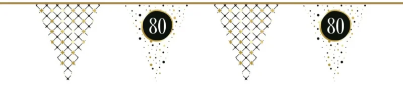 Slinger 80 Jaar Goud Zwart 6m van Haza Witbaard koop je bij Partywinkel