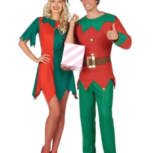 Weihnachtselfen Paar-Kostüm für Erwachsene