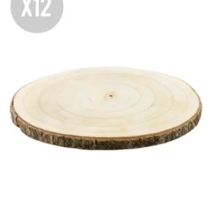 12 Deko-Holzscheiben Natur 28 bis 33 cm