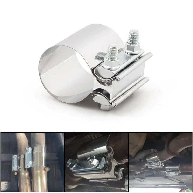 VCTparts Uitlaatklem 2.75inch 70mm Mof Adapter Koppelstuk - Universeel RVS T304 met Stootvoeg Beugel NORGOS 1